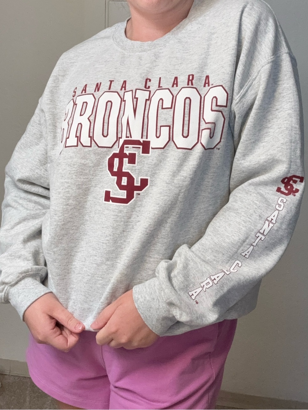 Santa Clara University Gildan Light Gray Heavy Blend Crewneck Sweatshirt